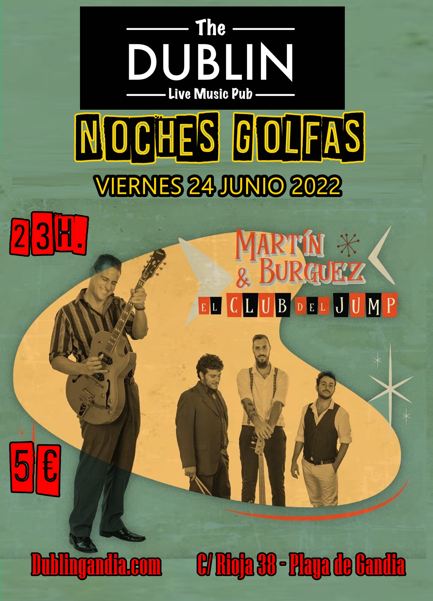 Cartel: MARTÍN BURGUEZ & EL CLUB DEL JUMP