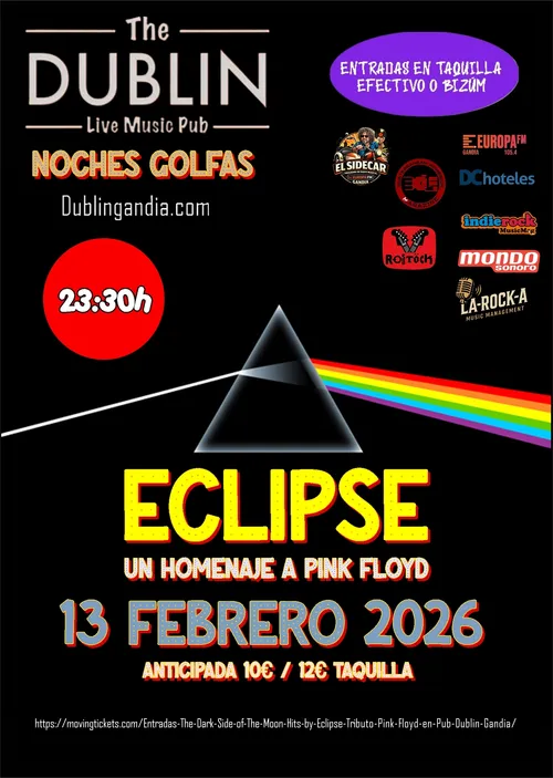 Cartel: ECLIPSE TRIBUTE BAND UN HOMENAJE A PINK FLOYD