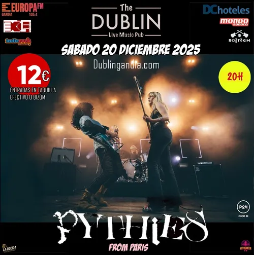 Cartel: PYTHIES FROM PARIS (ENTRADAS EN TAQUILLA EFECTIVO O BIZÚM)