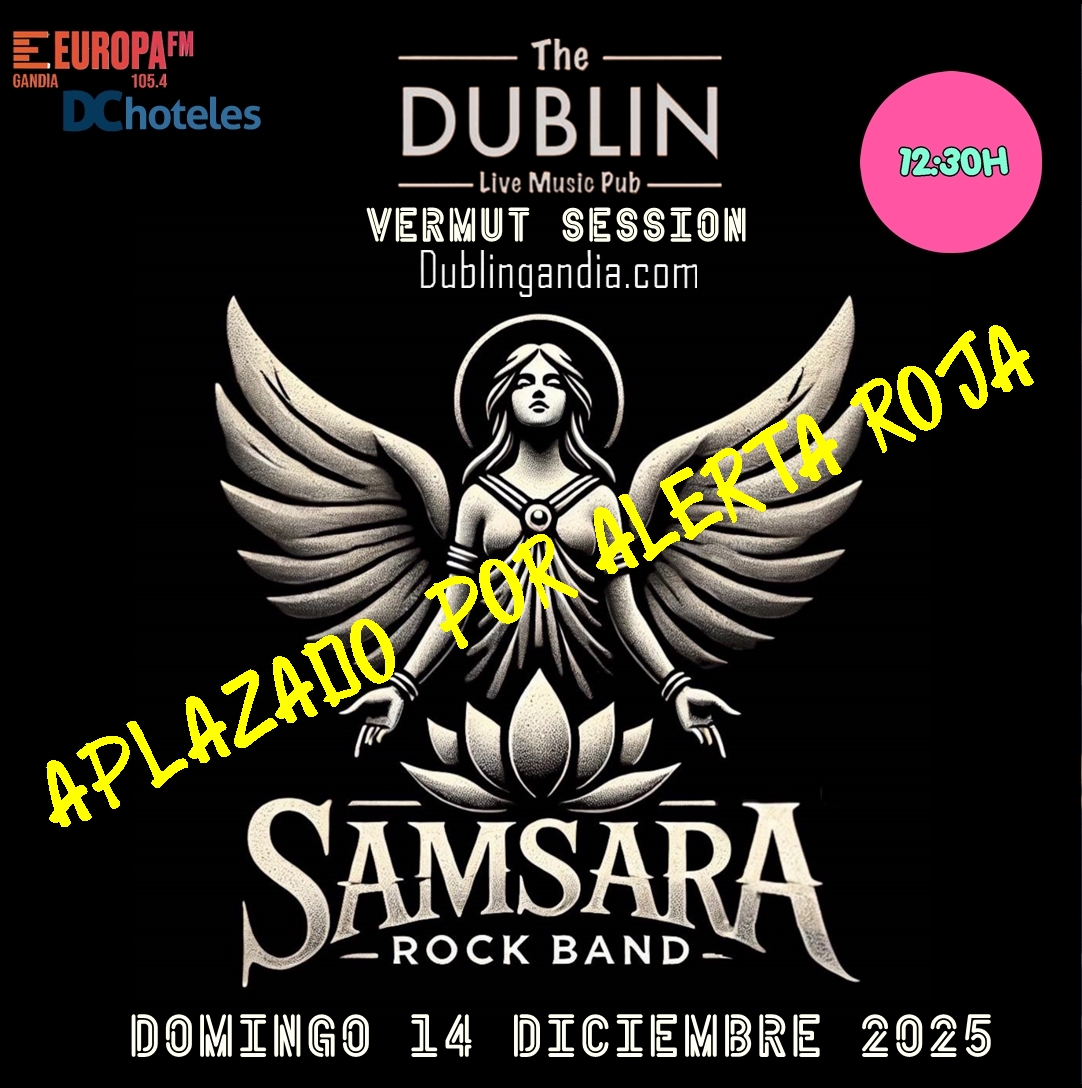 Cartel: APLAZADO POR ALERTA ROJA -VERMUT SESSION SAMSARA ROCK-BAND